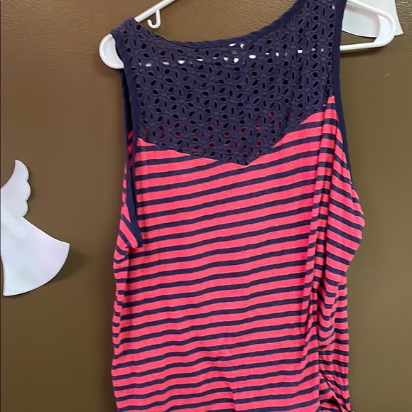 Loft Pink and Navy Striped Tank Top - Picture 5 of 5